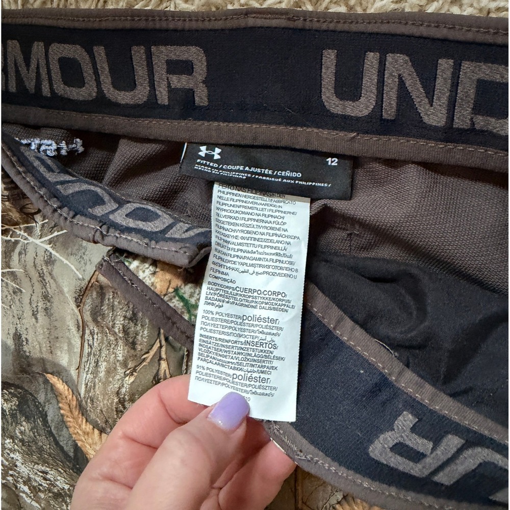 Women's Under Armour Storm Camo Fitted Stretch Hunting Pants Size 12 - Picture 4 of 4